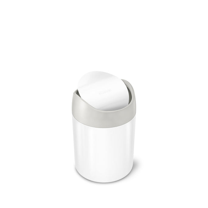 mini can -  white stainless steel w/ grey trim - main image