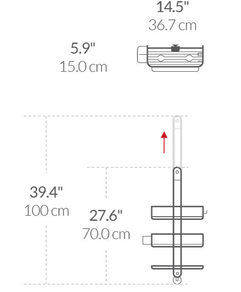 large adjustable shower caddy