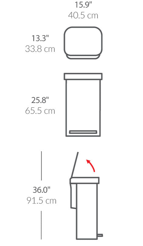 45L rectangular step can with liner pocket