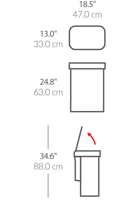 58L rectangular sensor can with voice and motion control