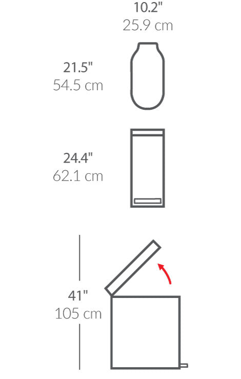 45L slim step can with liner rim